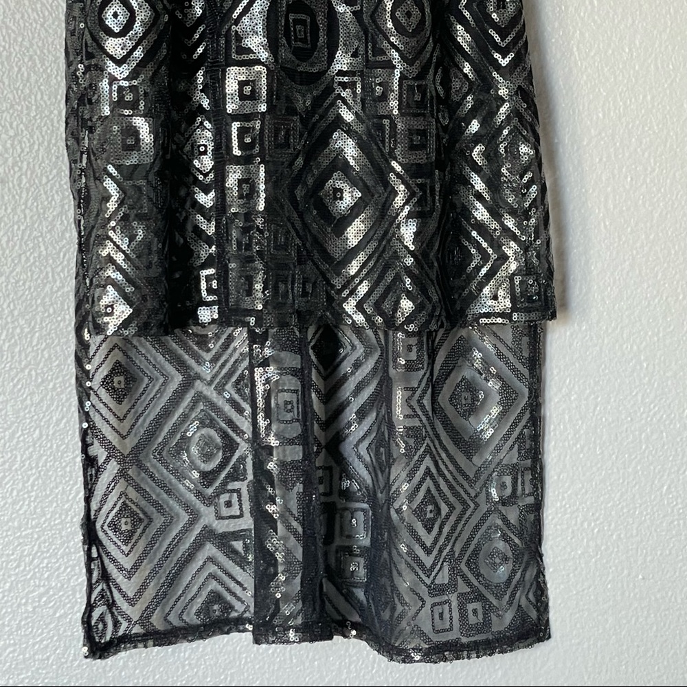 Bcbgeneration Silver Black Sequin Spaghetti Strap… - image 5